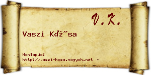 Vaszi Kósa névjegykártya